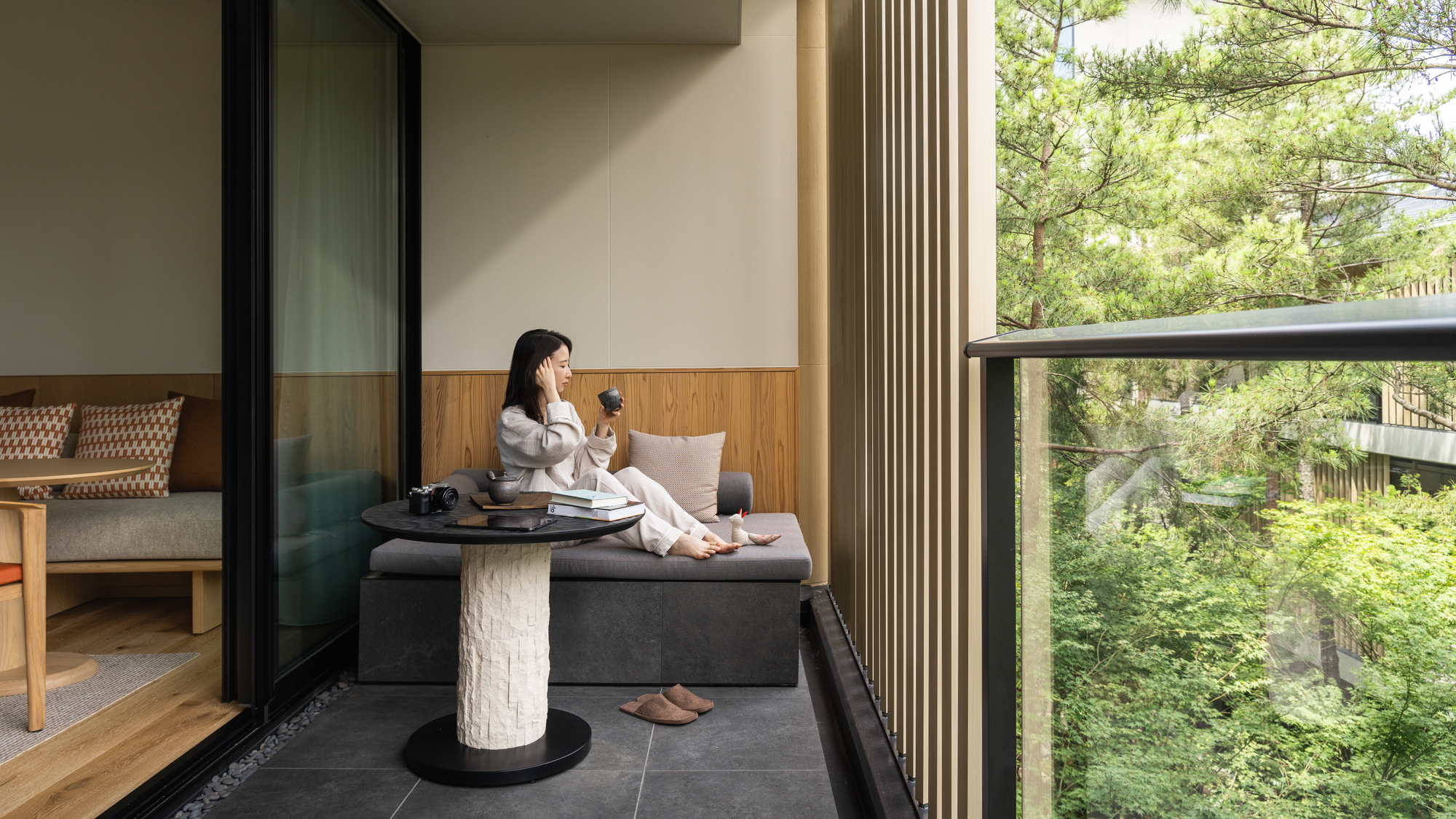 客室のバルコニー