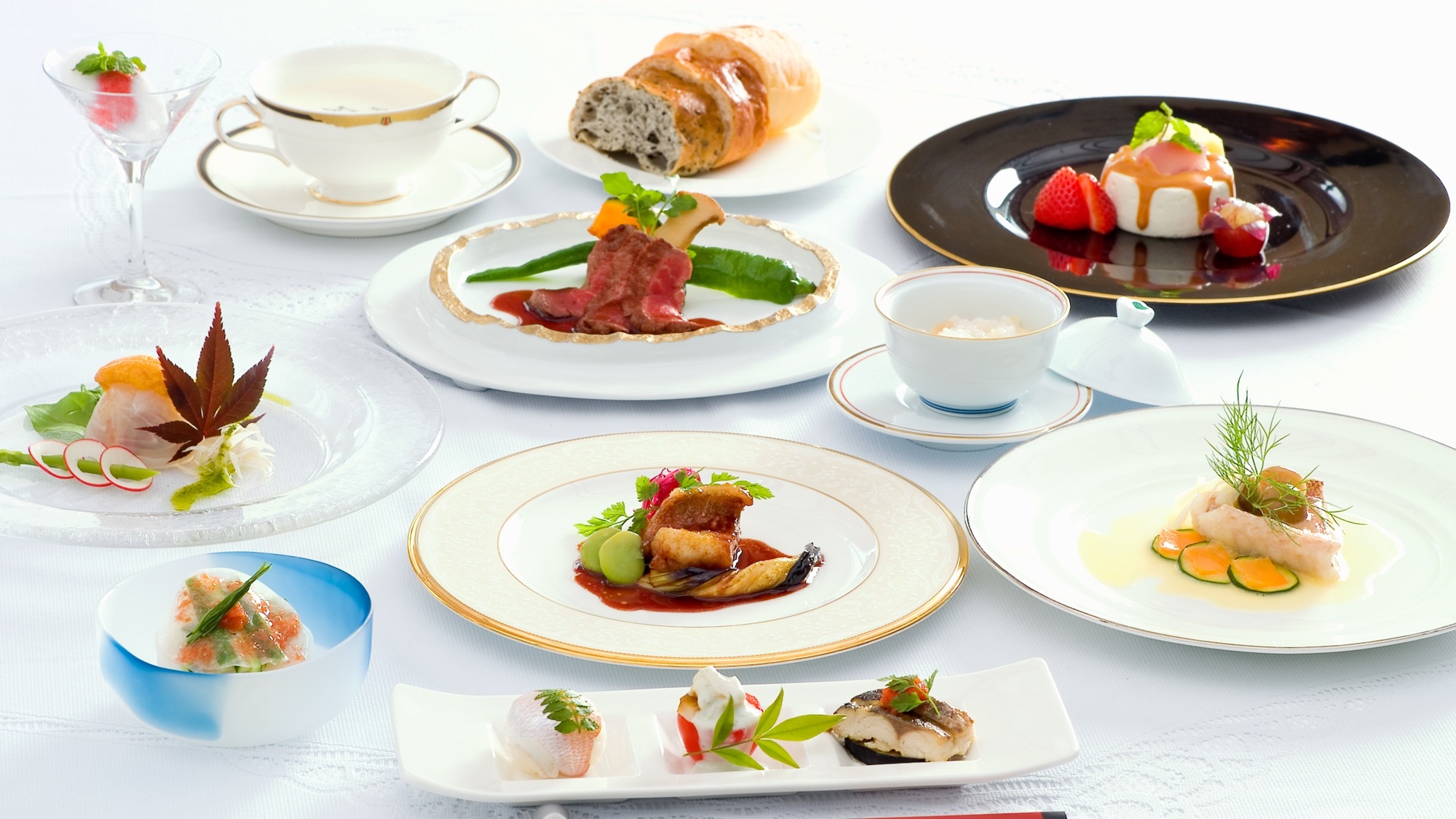 *【創作西洋懐石一例】厳選食材で仕立てるシェフ渾身のお箸で愉しむ西洋懐石