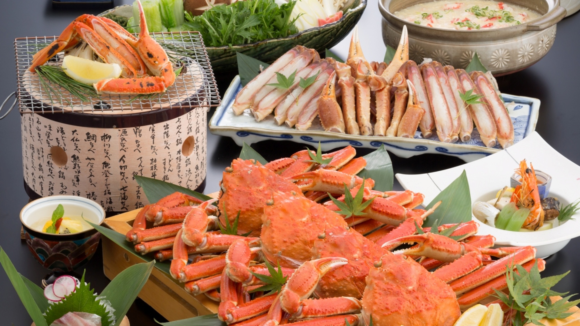 *【越前蟹づくし懐石】茹で・焼き・刺し・甲羅焼きなど多彩な調理法で蟹料理をご堪能ください（イメージ）