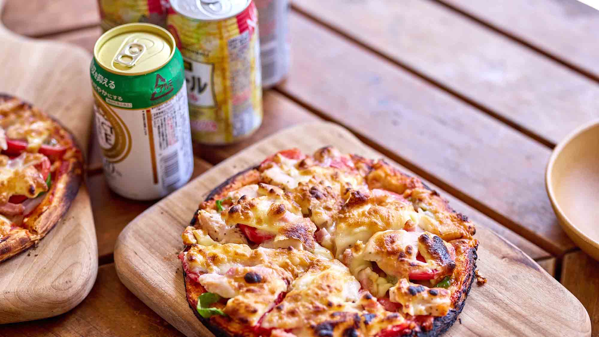 ・【石窯】焼きたてピザとビールで乾杯。大人も子供も楽しめる体験です