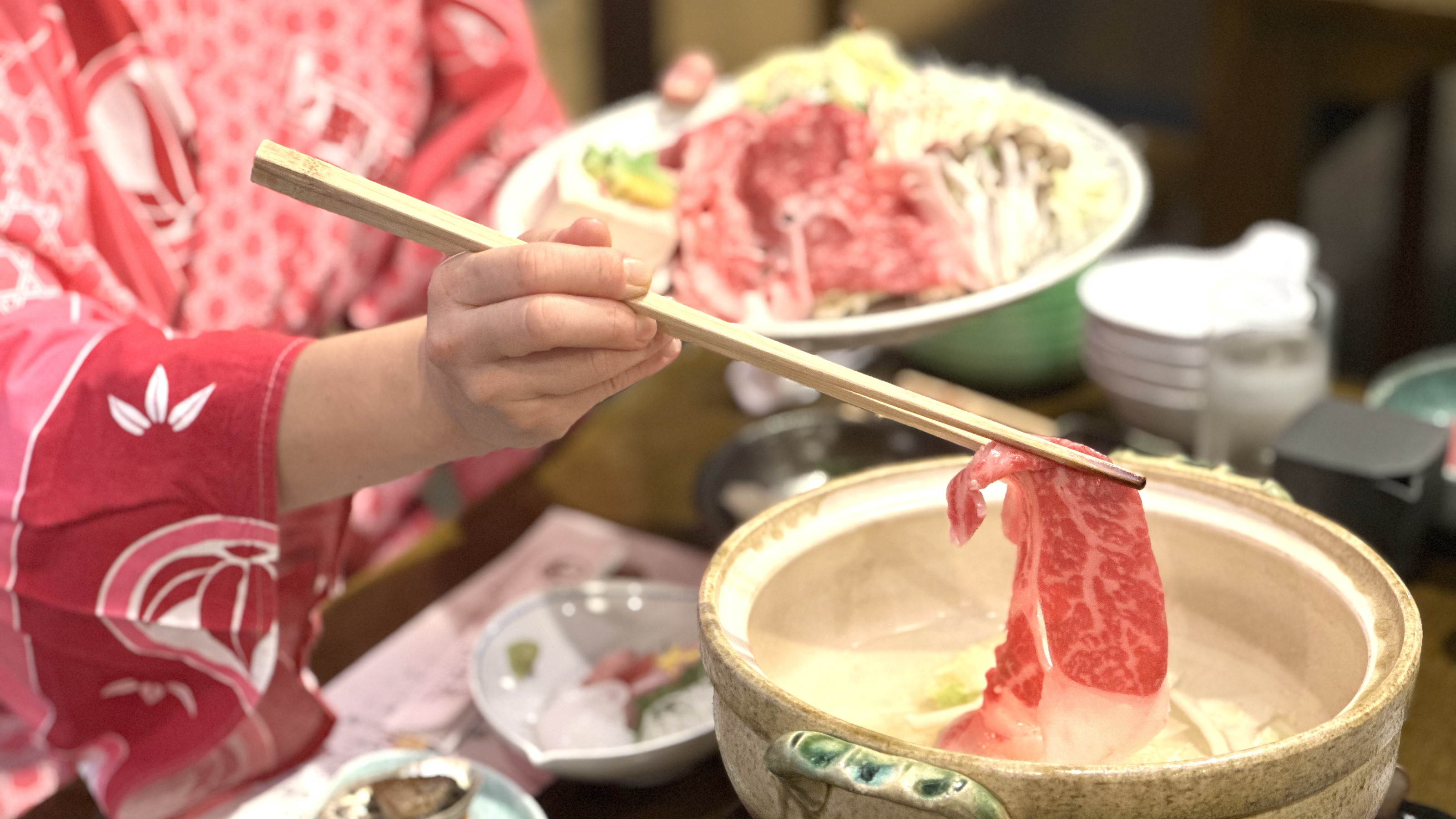 【松籟館コース】一例　食べ応えたっぷりのしゃぶしゃぶ！