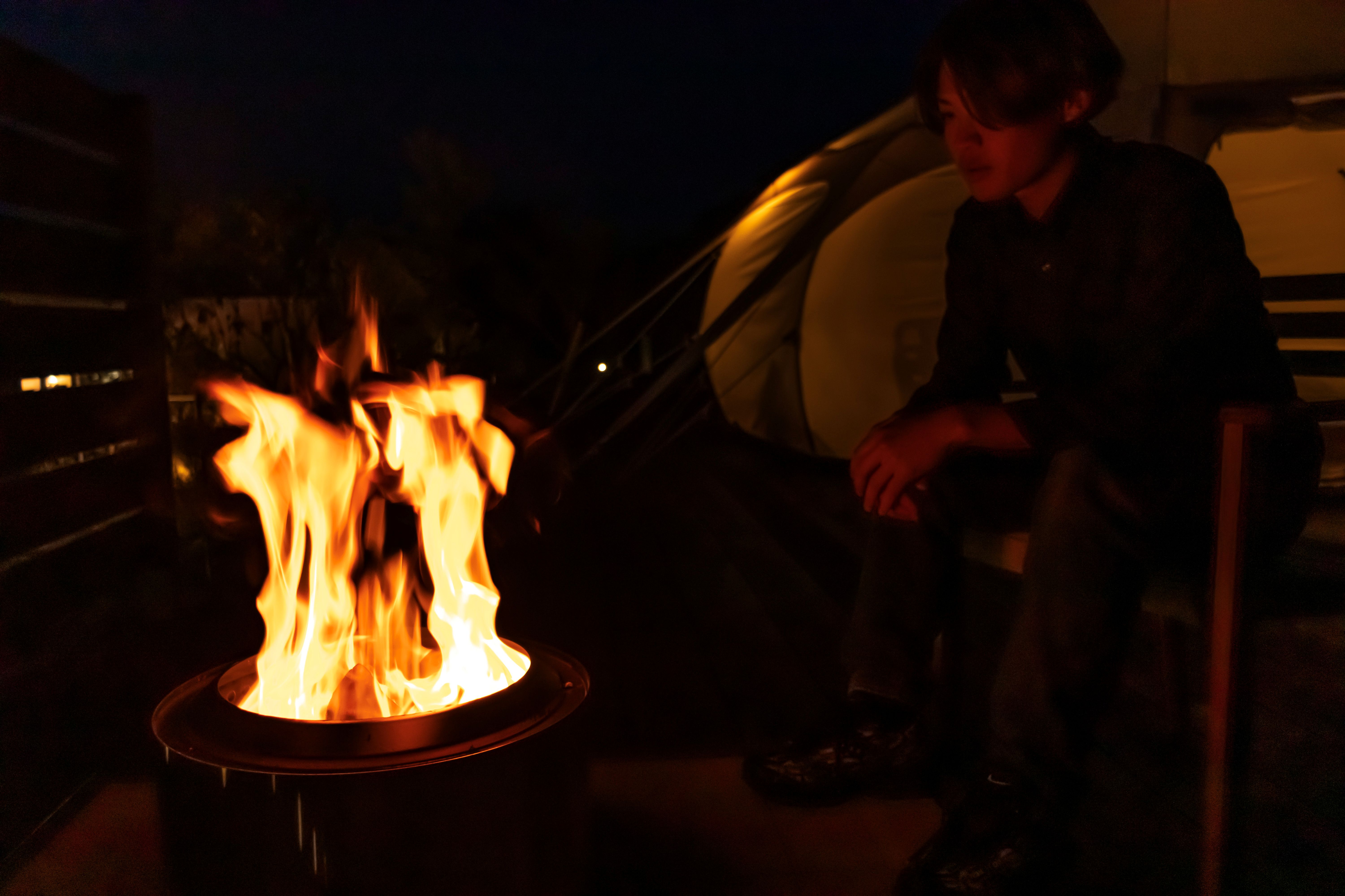 レイジーグランピング焚き火