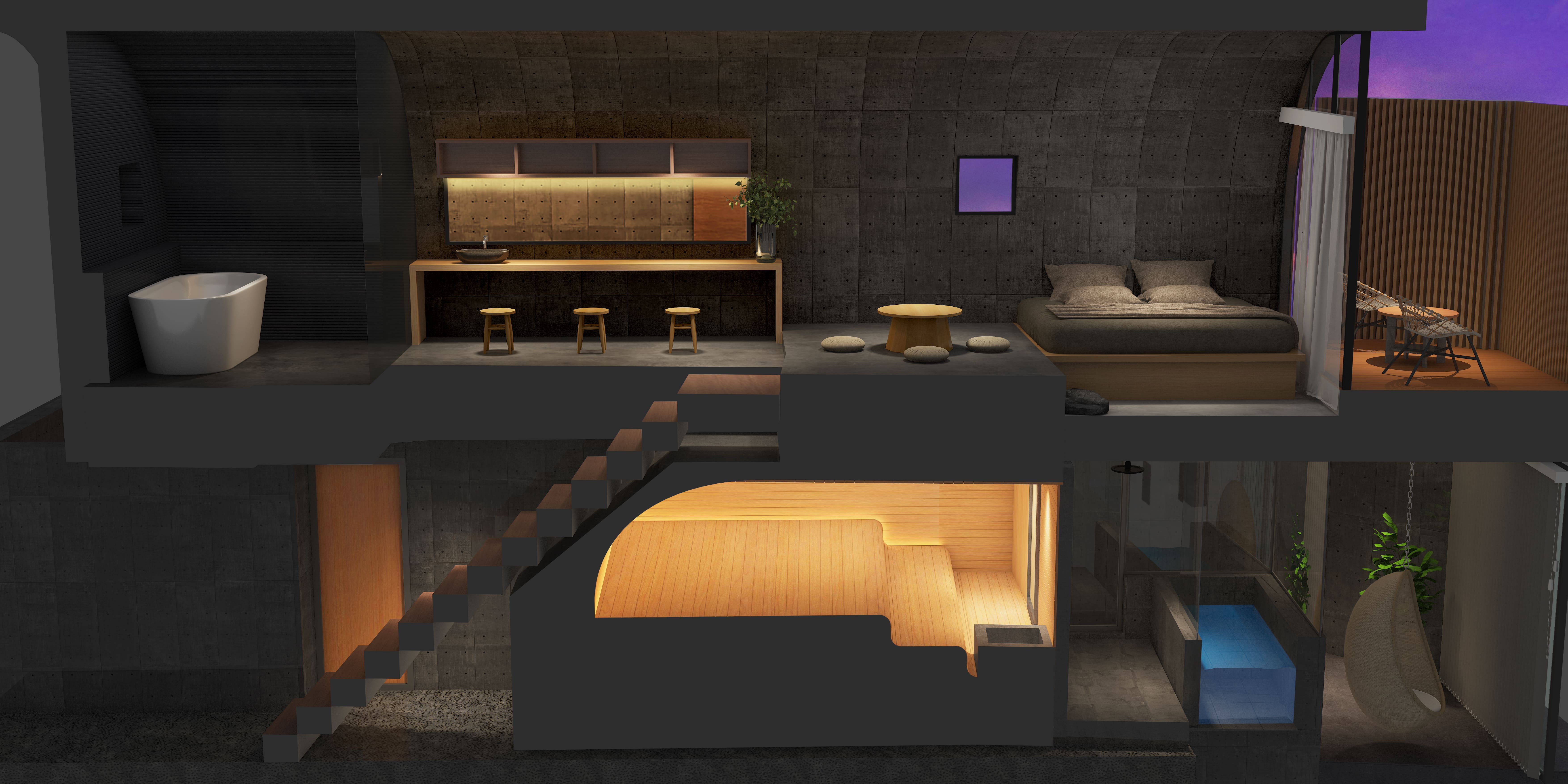 3rd ARCH 夜間のお部屋のイメージ