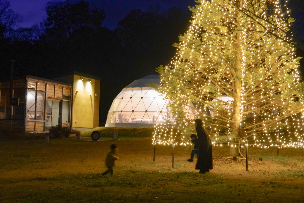 【平日限定】備北イルミ×グランピング★小学生まで宿泊無料＆トレイン乗車券付【1泊2食付き】