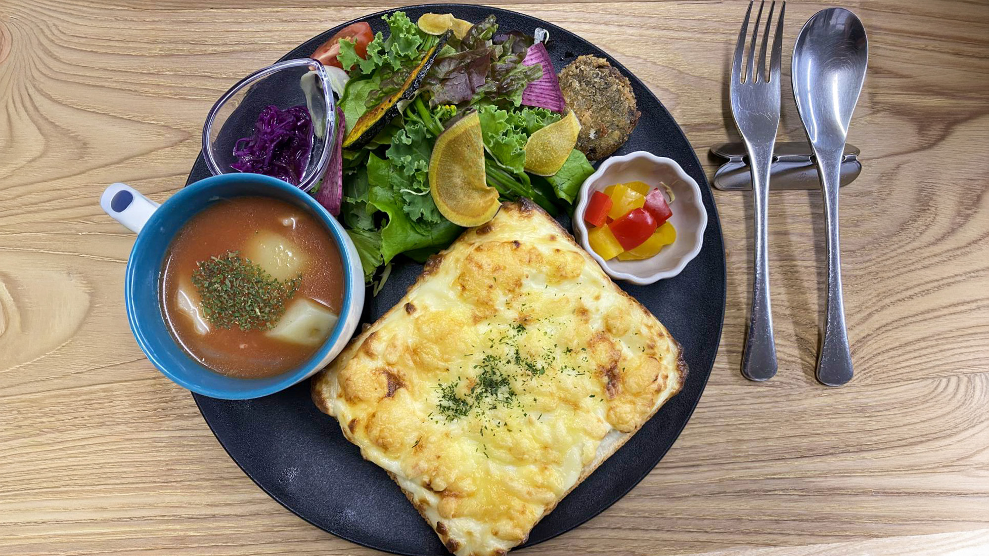 #梅cafe　クロックムッシュプレート
