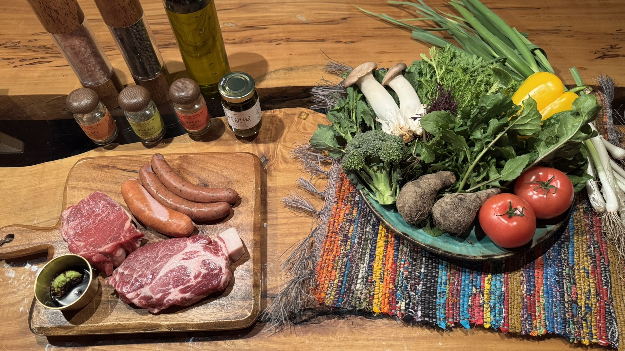 ・【BBQ】ご自身で収穫した無農薬野菜と極上赤身肉。素材本来の味をご堪能いただけます。