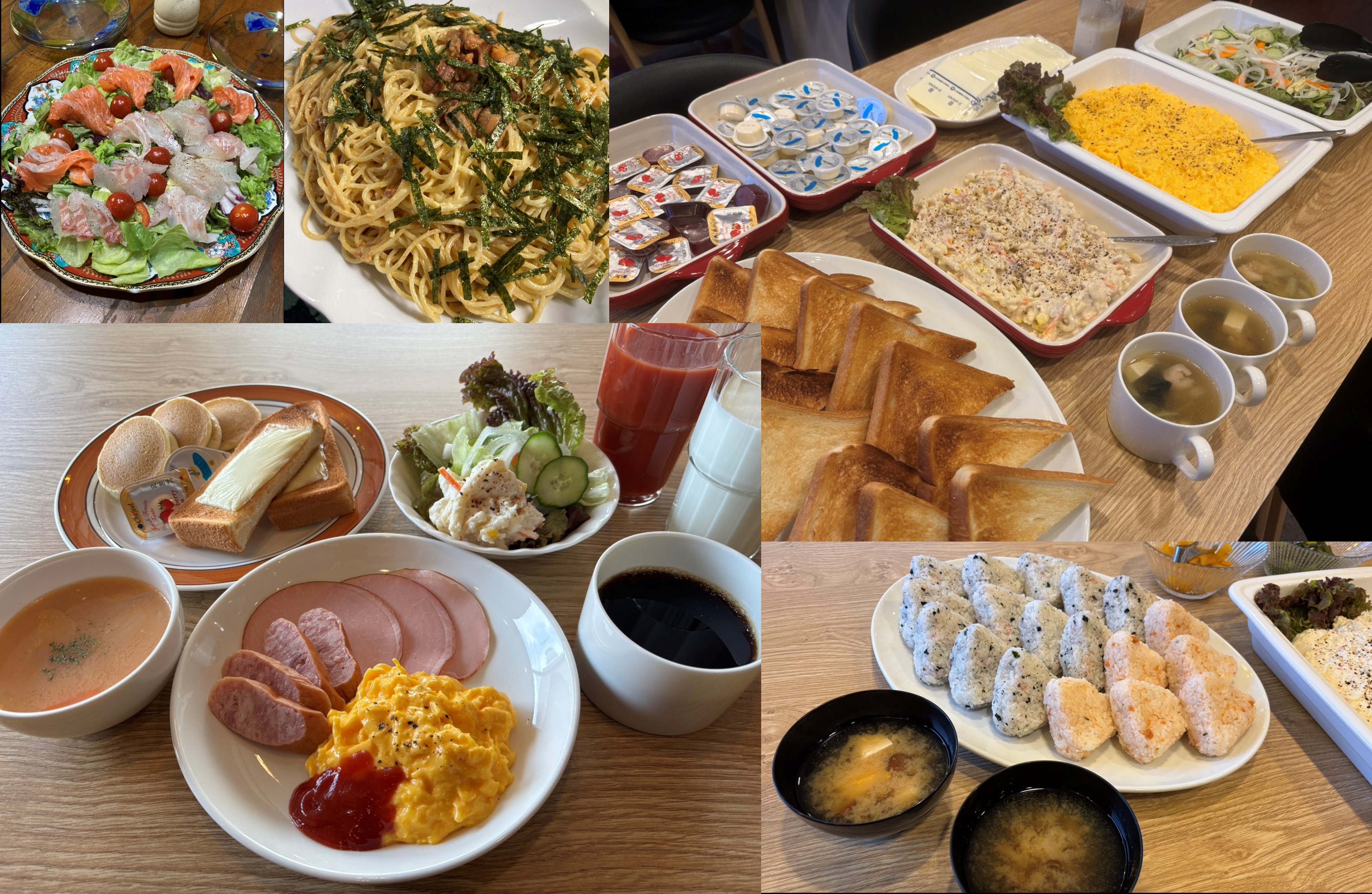 火水木金の朝のみ無料朝食有。祝日や年末年始などで提供していない場合もございます。