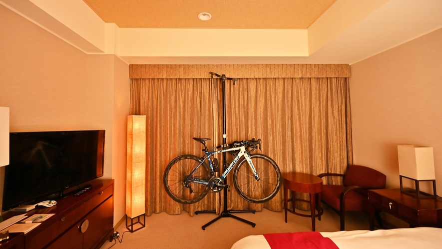 ご自分の自転車をお部屋に持ち込めます