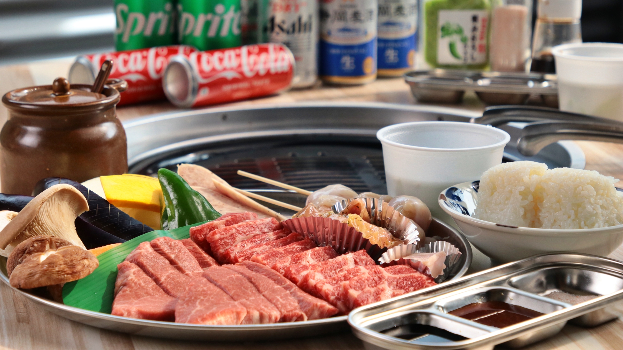 BBQスタンダード◆黒毛和牛サーロインなどの食材がそろっています