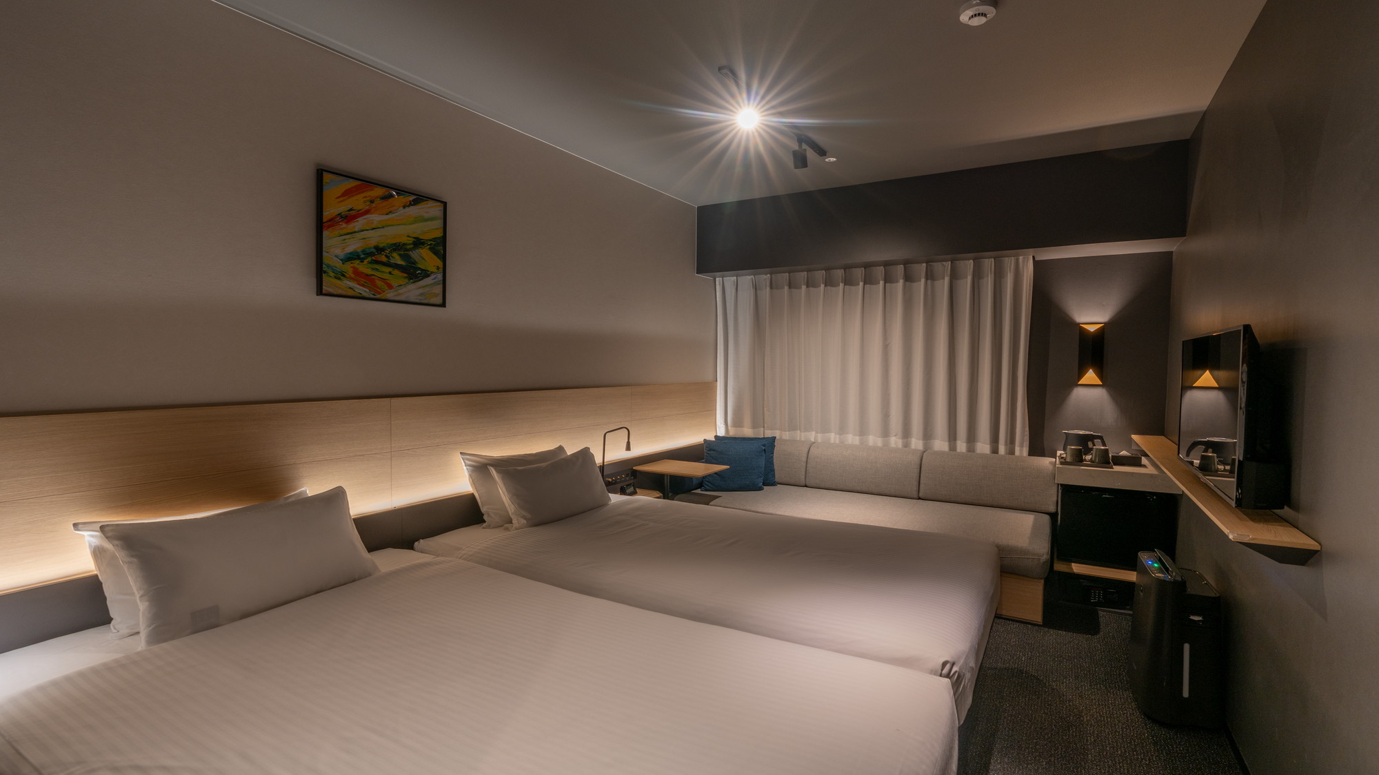 【ミディアムツイン】家族旅行にオススメ。大人2名、添い寝子供2名まで宿泊可！