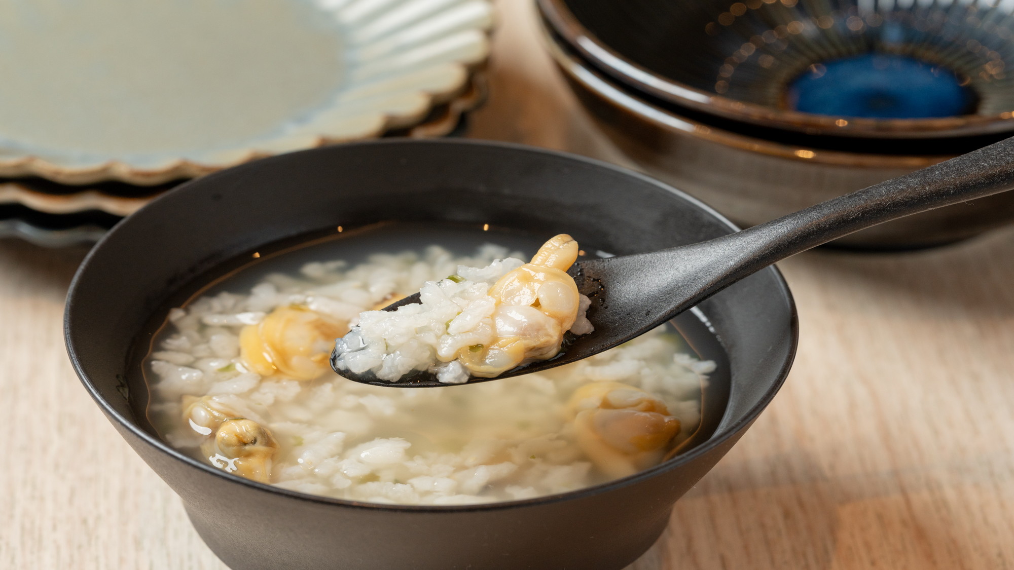 【浅利雑炊】有明海産の浅利を使ったあっさりメニュー。飲んだ次の日にピッタリ！