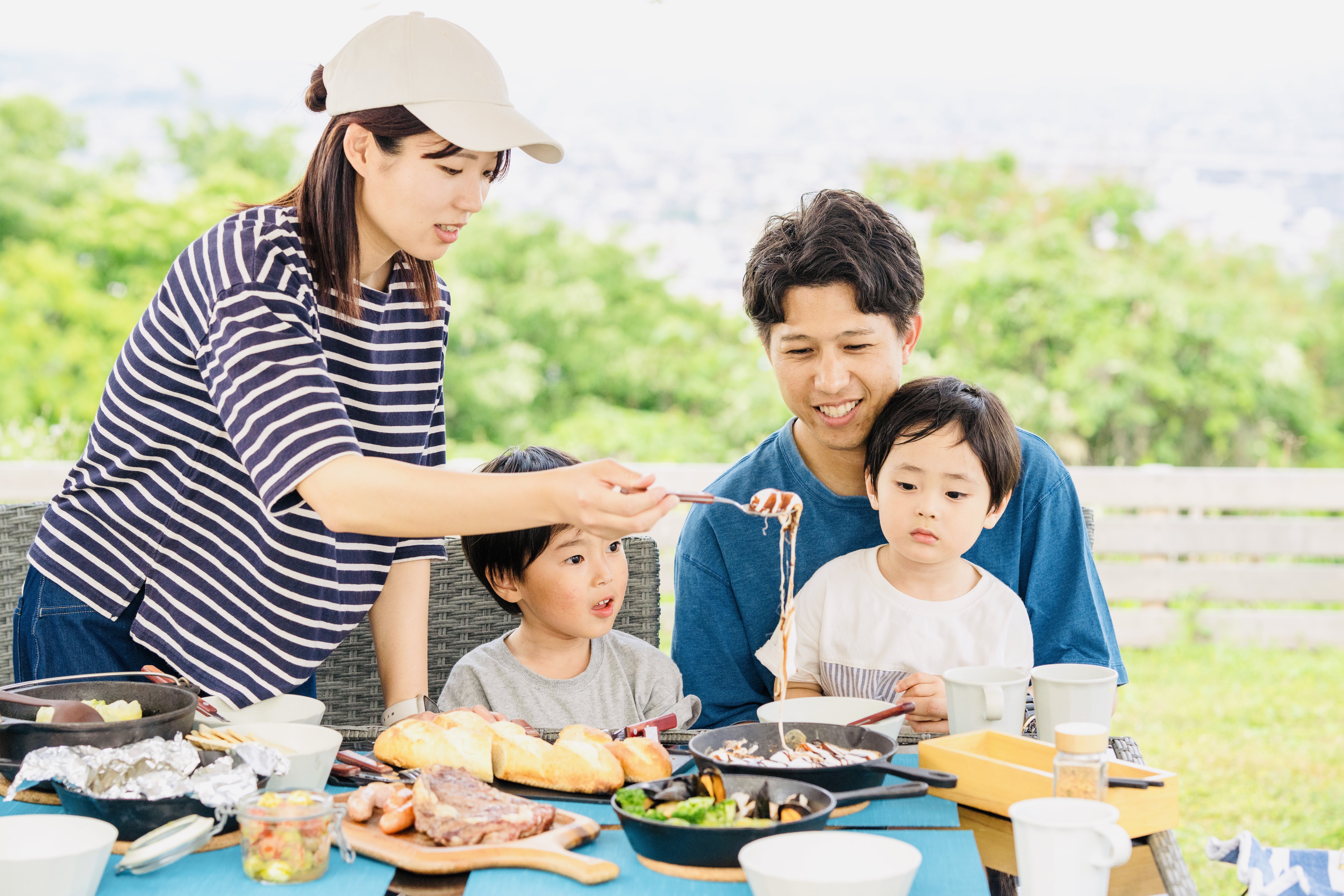 家族で楽しくBBQ