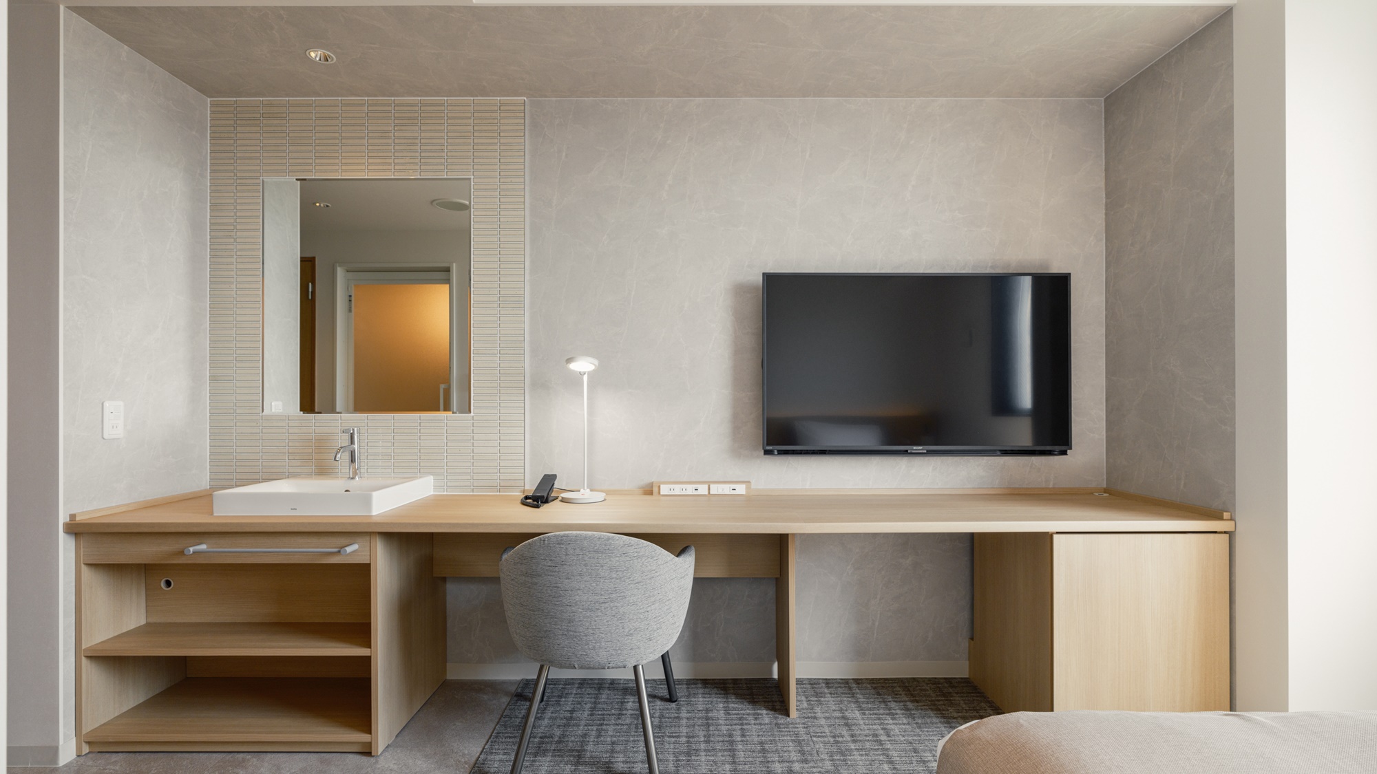 ダブル┃Concept朝-Mane-┃21.9㎡～┃バス洗面台トイレ独立式┃デスク＆チェア完備