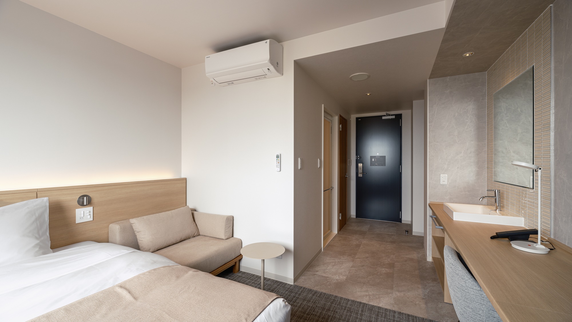 ダブル┃Concept朝-Mane-┃21.9㎡～┃バス洗面台トイレ独立式┃全室禁煙┃