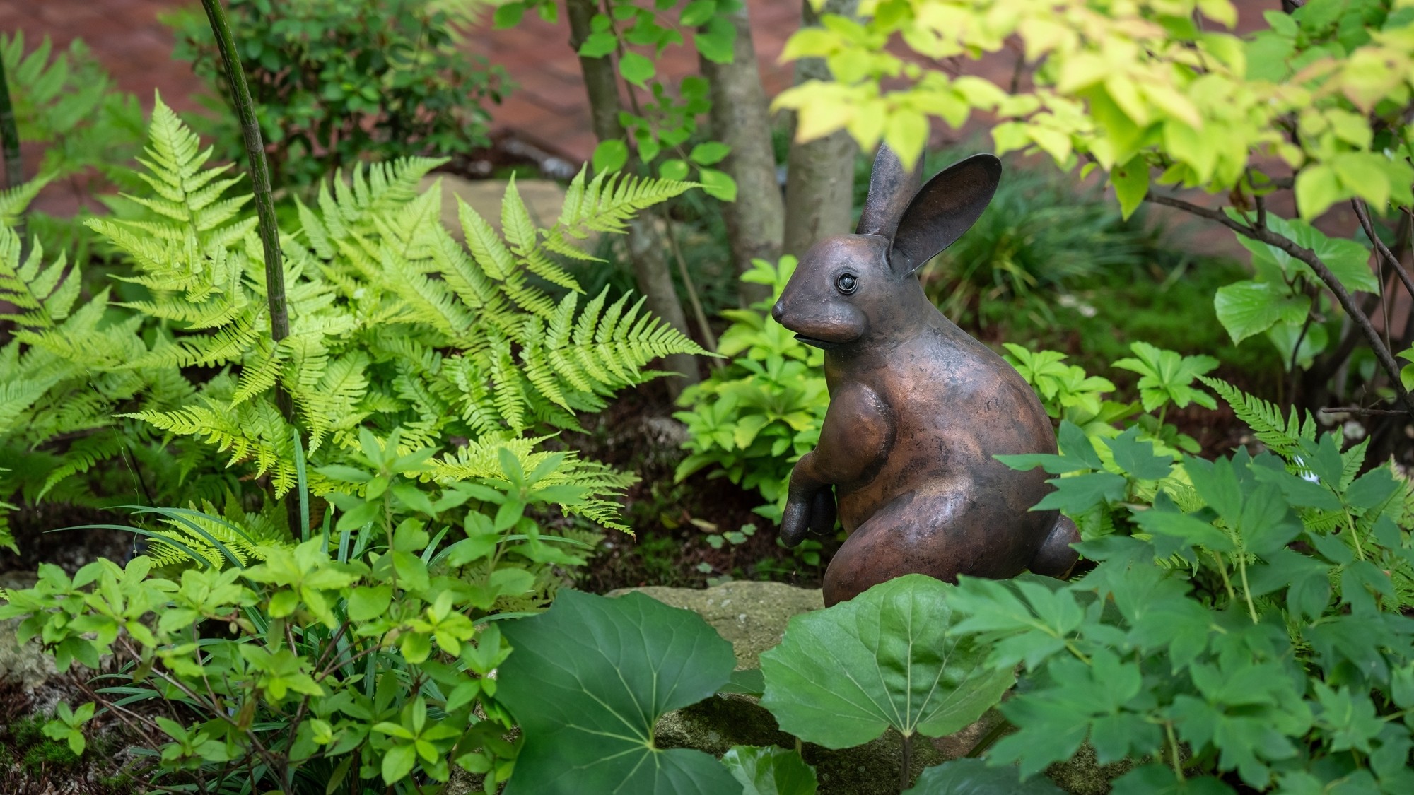 【エントランス】アプローチではウサギやカエルがお出迎え。