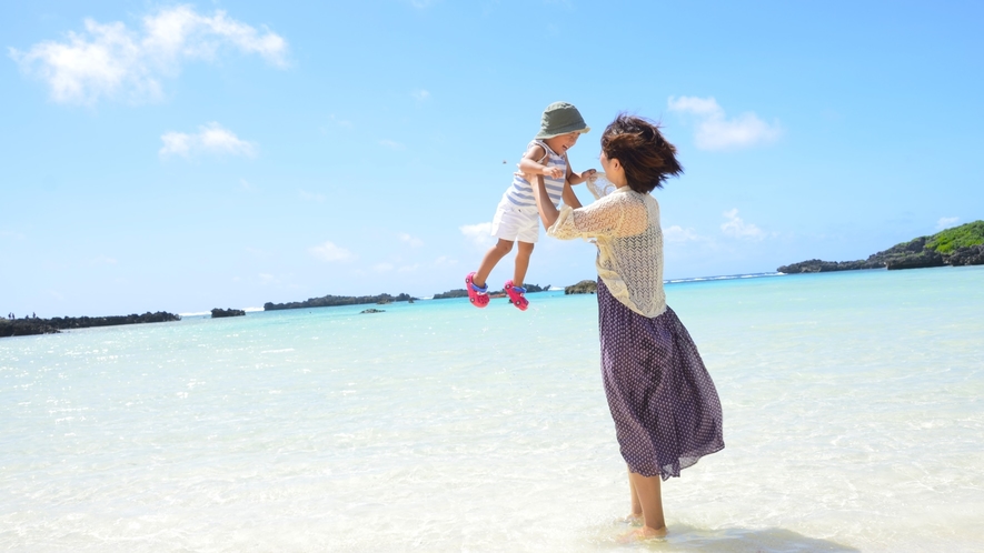 【シギラビーチ（リゾート内）】お子様とご一緒に宮古島の海をお楽しみください