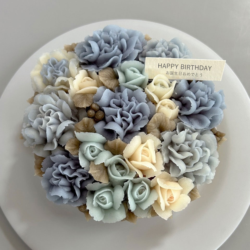 あんこのフラワーケーキ「青系」イメージ