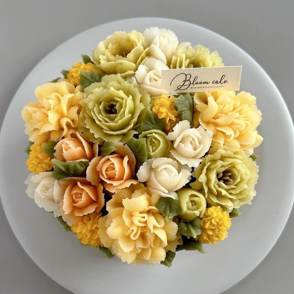 あんこのフラワーケーキ「黄色・オレンジ系」イメージ