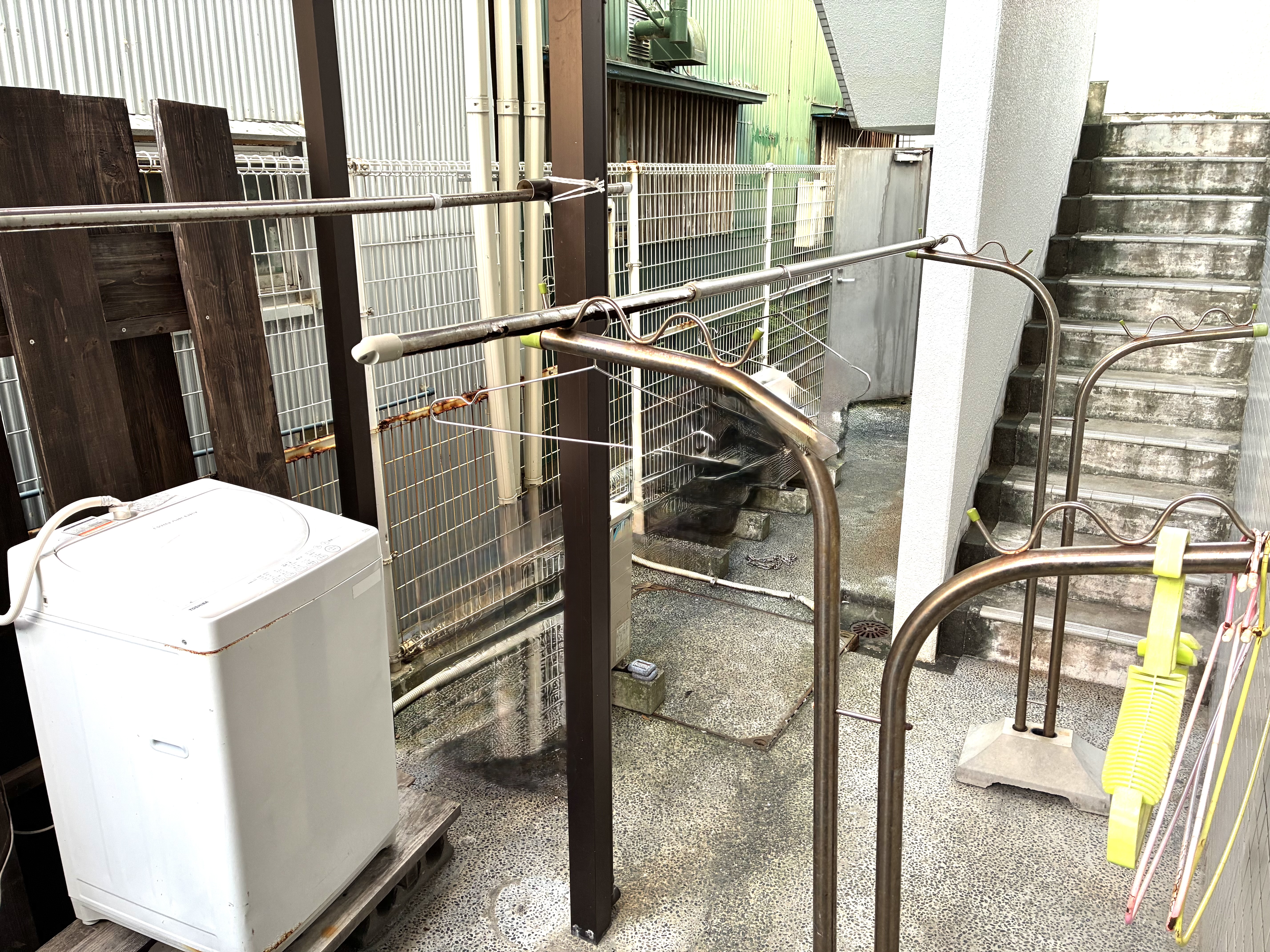 ダイビング器材等の洗い場と干し場