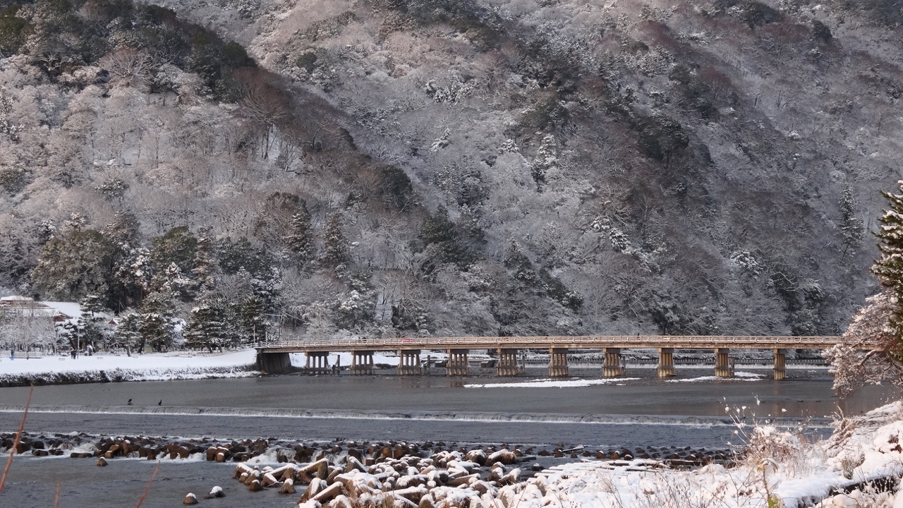 雪の日の嵐山