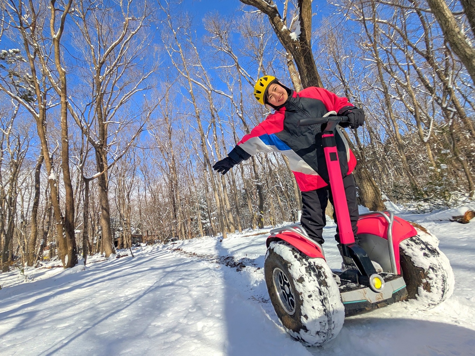 雪が降ってもジャイロライドは体験できます！
