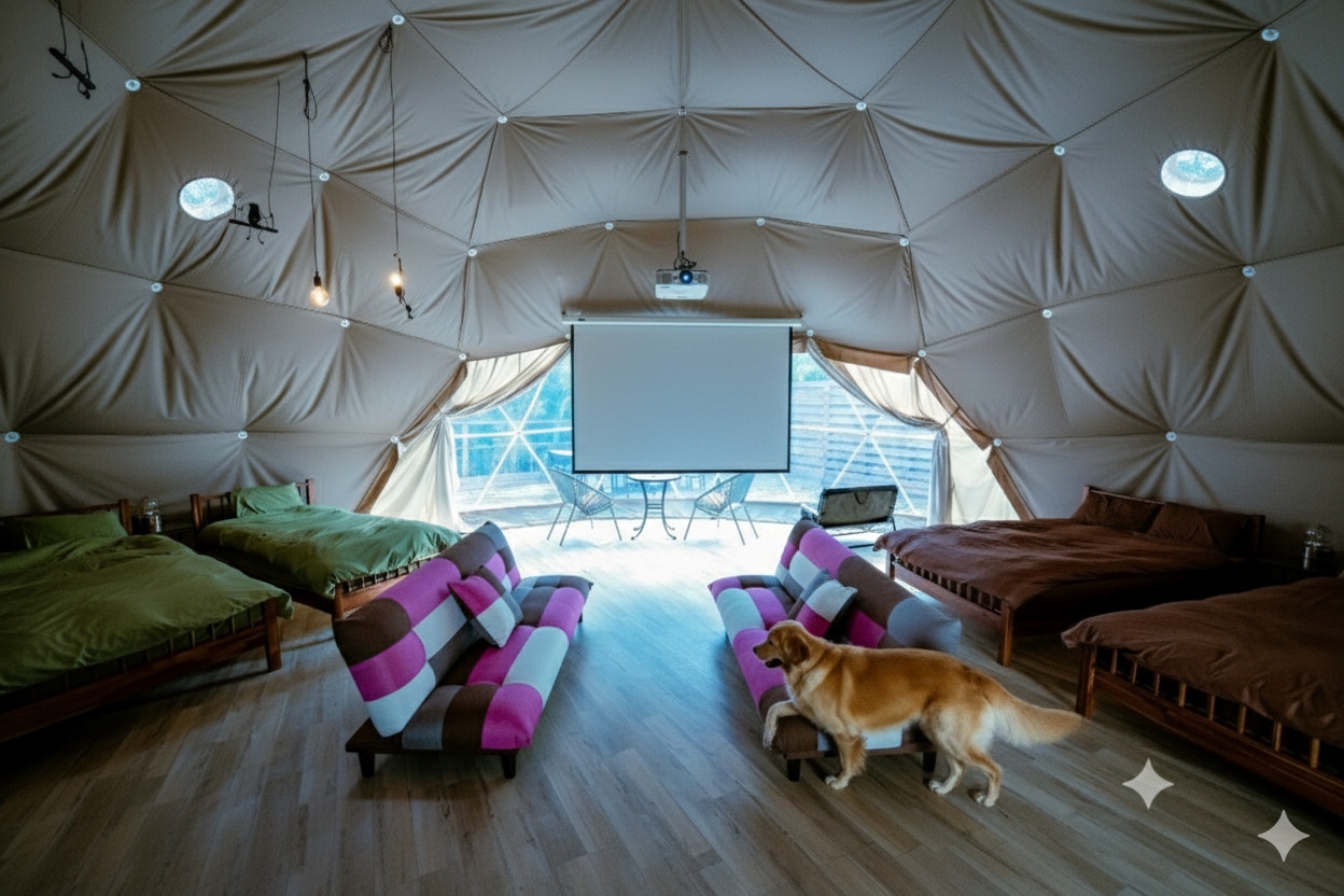 【夕朝食】温泉付マウンテンビュースイート/10Mビッグドームテント