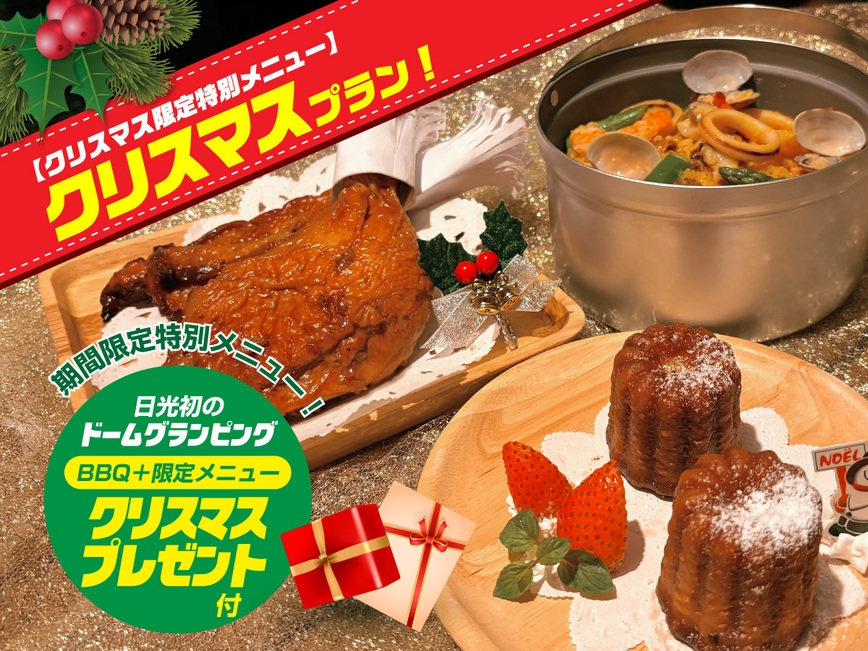 ★冬のクリスマスプラン【日光・手ぶらBBQ】期間限定メニュー Xmasプレゼント付き！