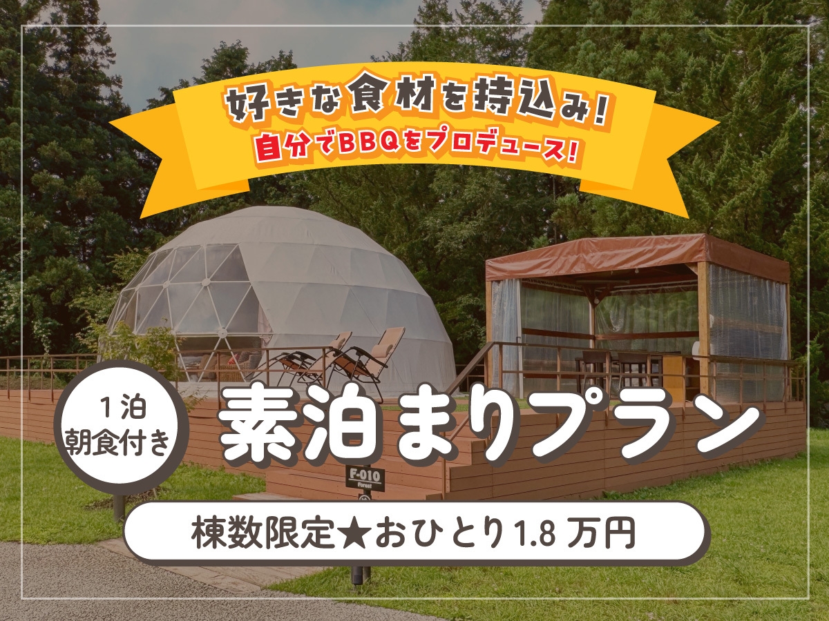 ★素泊まりプラン〜棟数限定・おひとり1.8万円〜＜朝食付き・食材持込BBQ＞