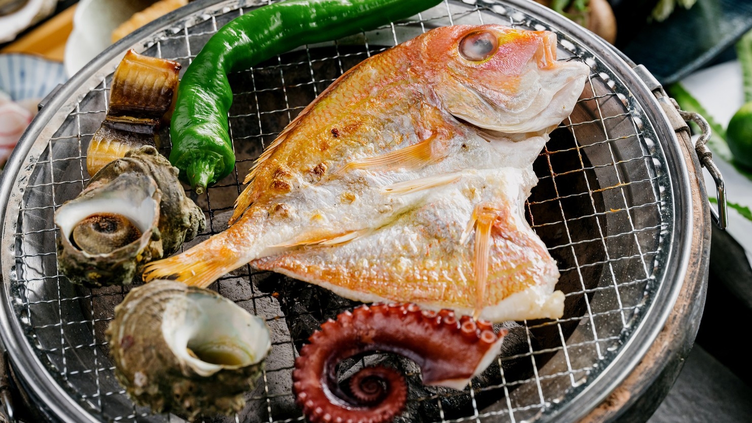 【2食付】若狭づくしの海鮮炭火焼き＆朝食はお部屋で楽しむ米粉パンのサンドウィッチ｜焚き火付