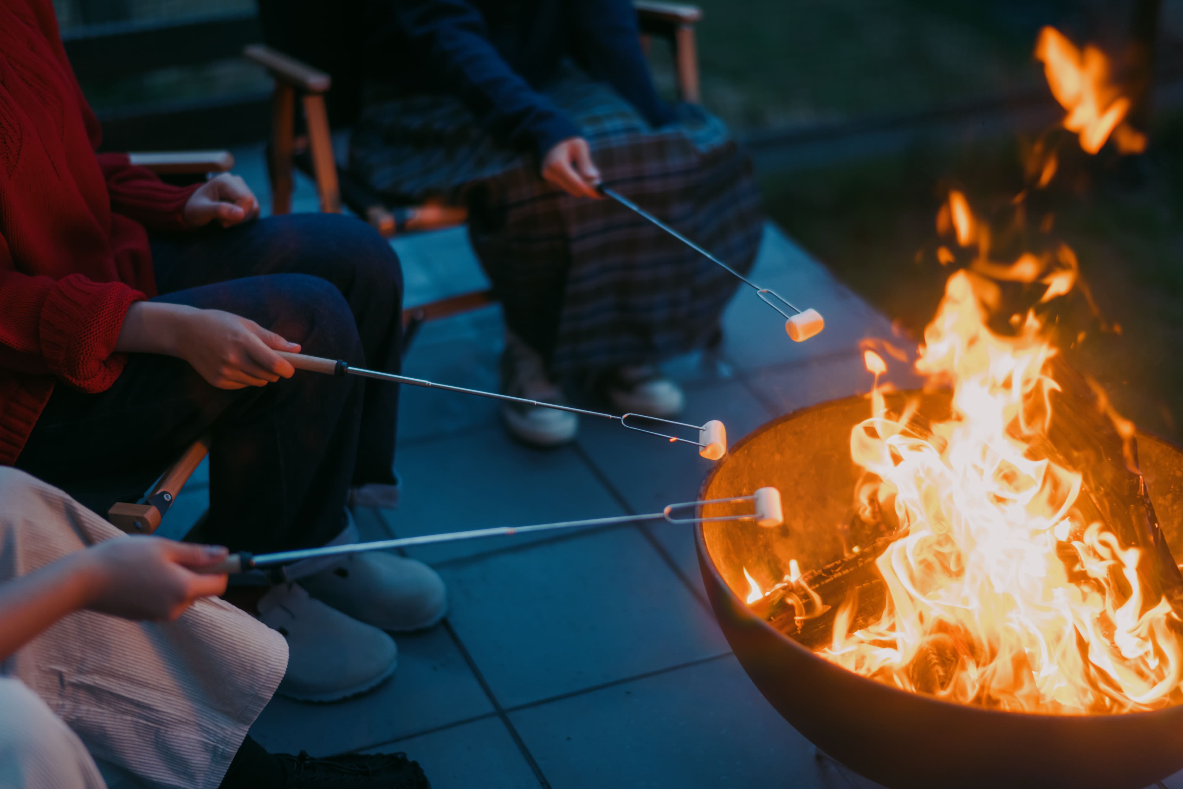 【体験】焚き火でマシュマロ