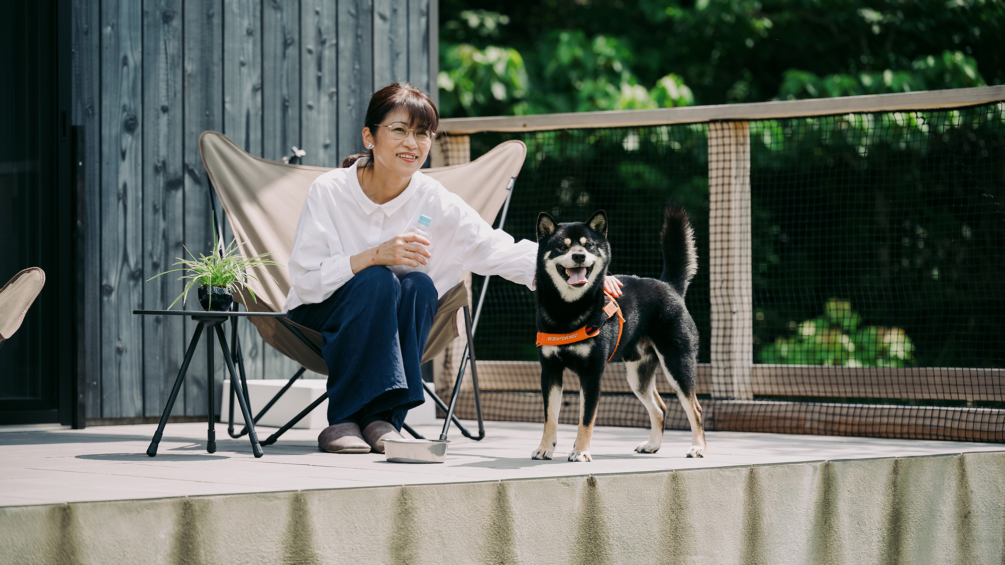 愛犬とお庭を楽しむ