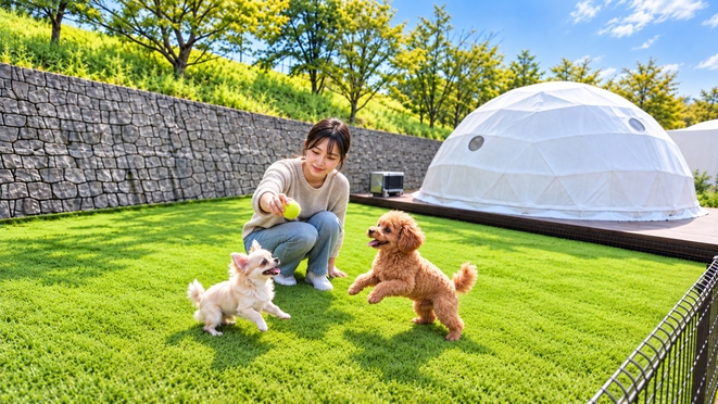 【愛犬と泊まれるドームOPEN記念】＜ベーシックBBQ＞ わんちゃん大歓迎！専用おやつプレゼント付