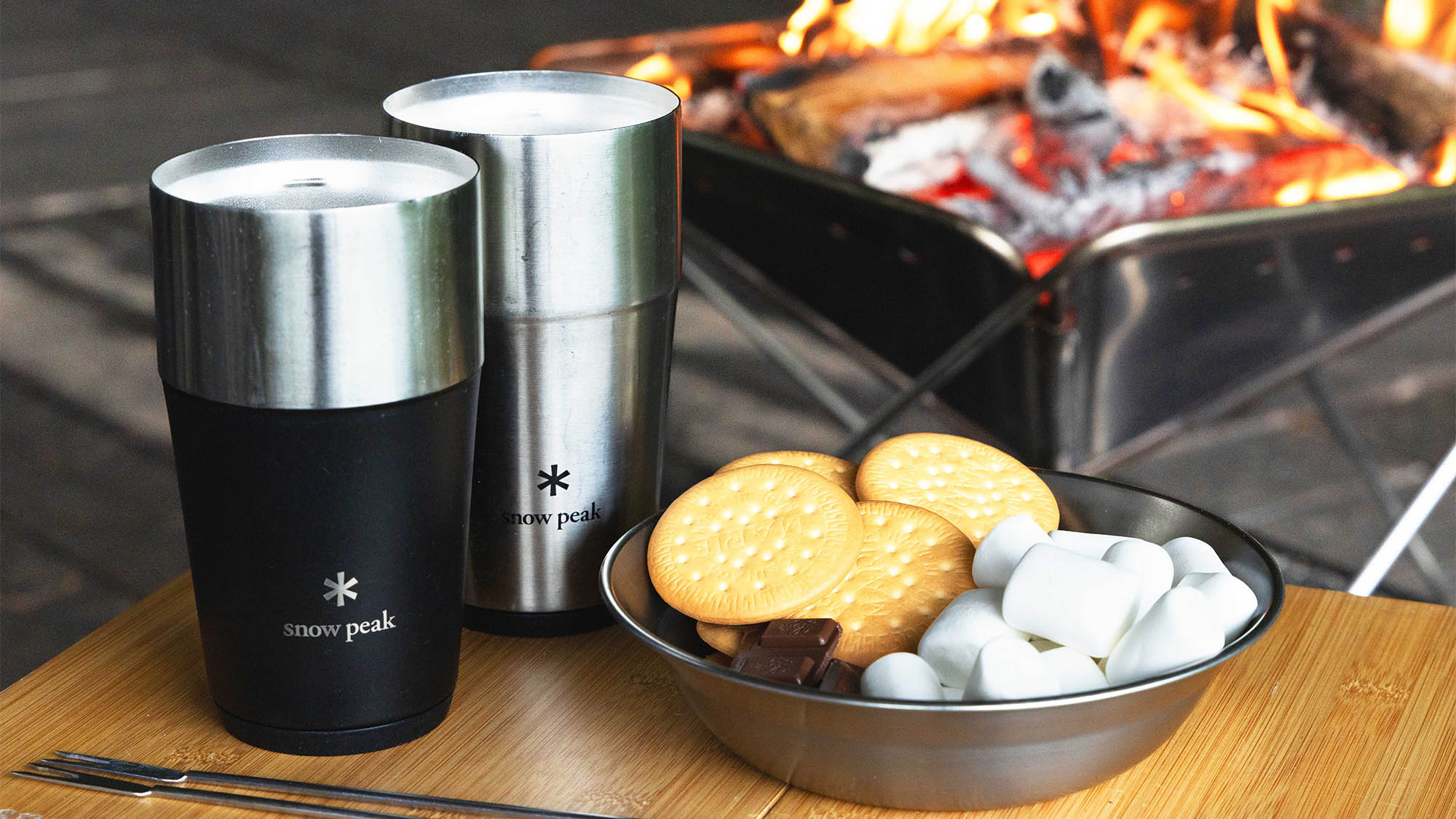 ・【焚火】甘く香るマショマロとほろ苦いチョコが大人の語らいにそっと寄り添います