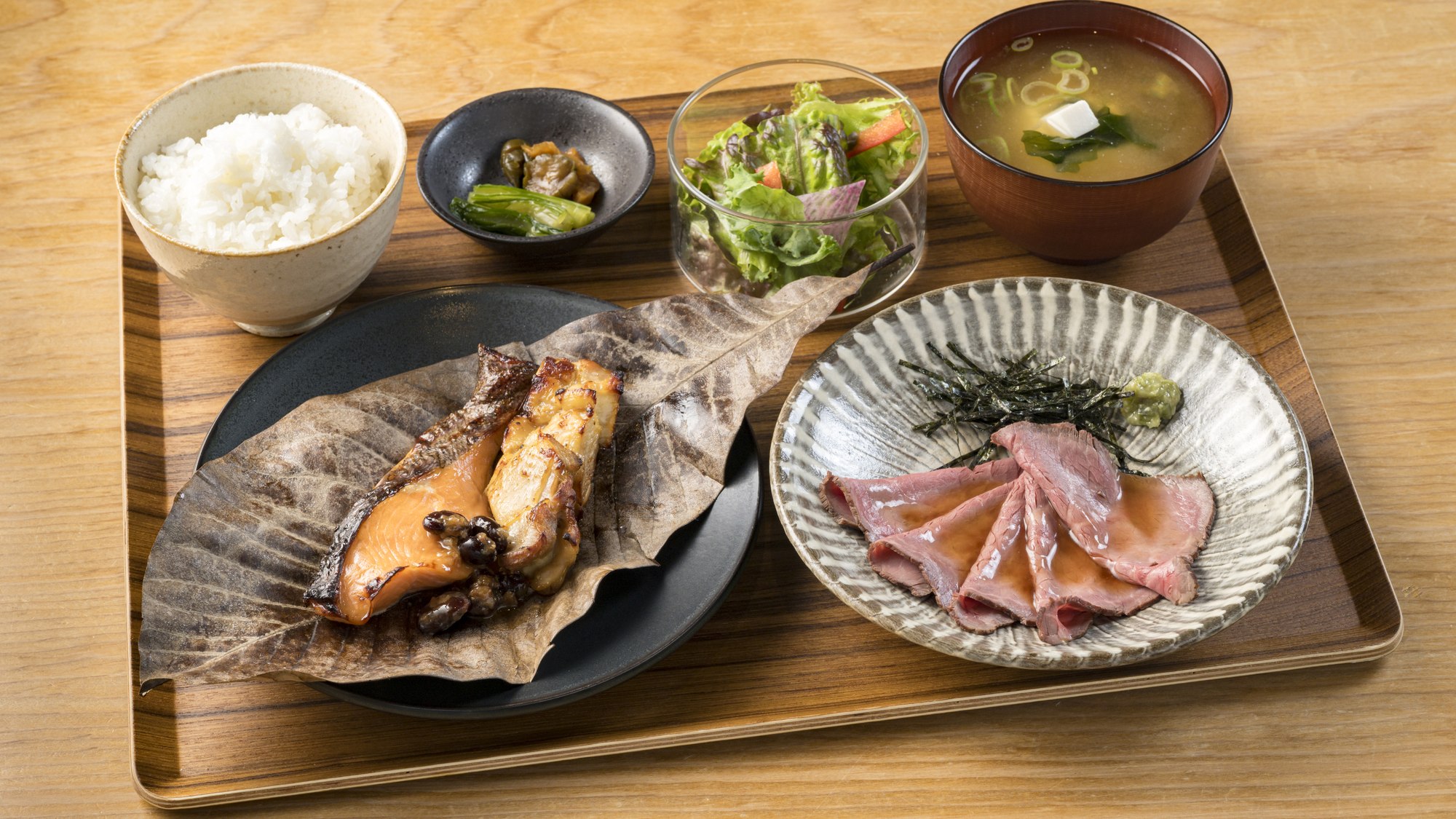 ・【雪峰食堂】信州・白馬の食材を中心に使用した「白馬三山定食」