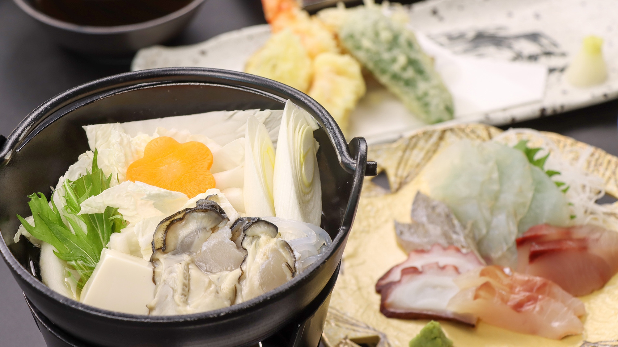 【贅沢】お造り５種盛＆ワンドリンクサービス☆和洋折衷料理のお魚料理をご堪能あれ♪【1泊2食付】