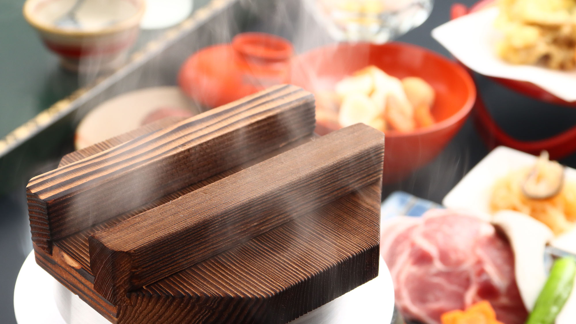 【料理】 夕食 竹混ぜご飯　窯焚き 