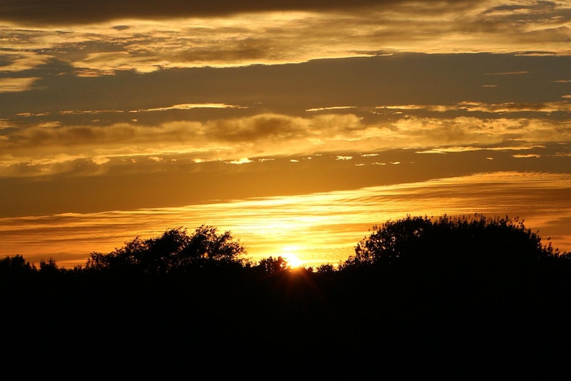 高台にあるグランピング場から眺める夕日は絶景です