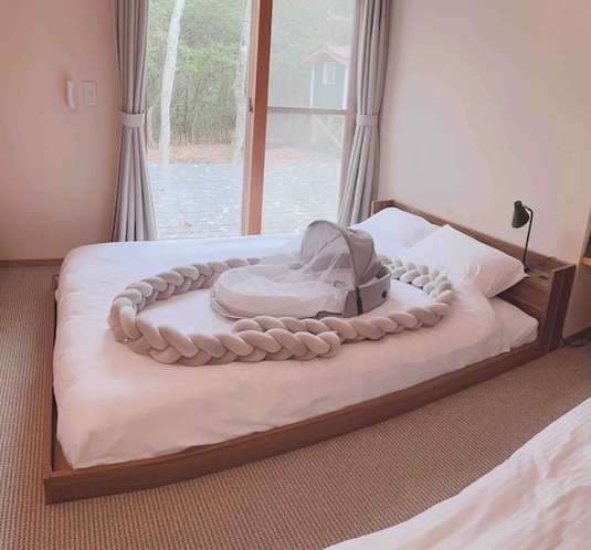 転落防止 ベビー用寝具 適用年齢：0-18ヶ月 蚊帳付き 折り畳みインベッド 洗える...