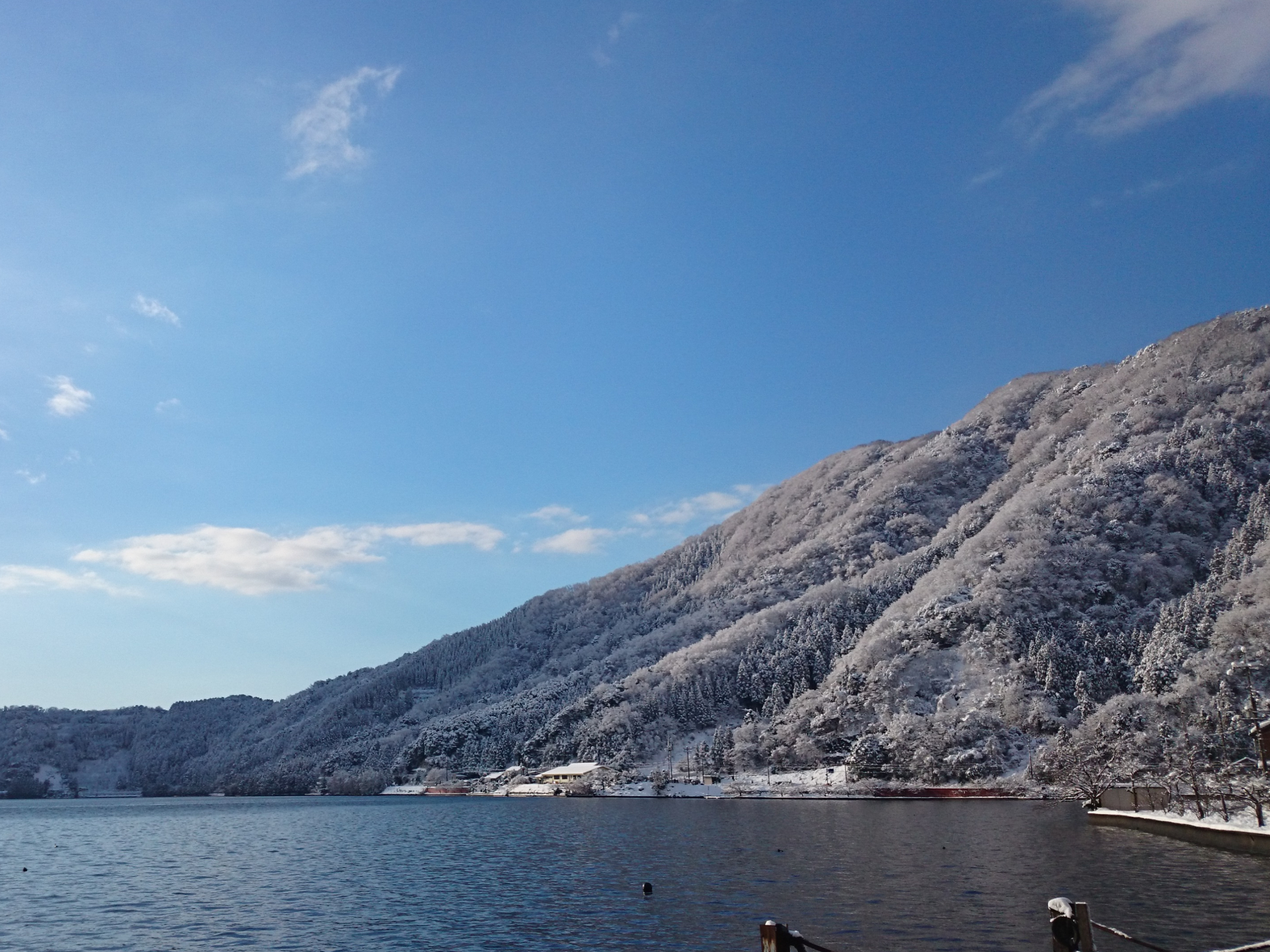 雪見カヤック　冬の水月湖