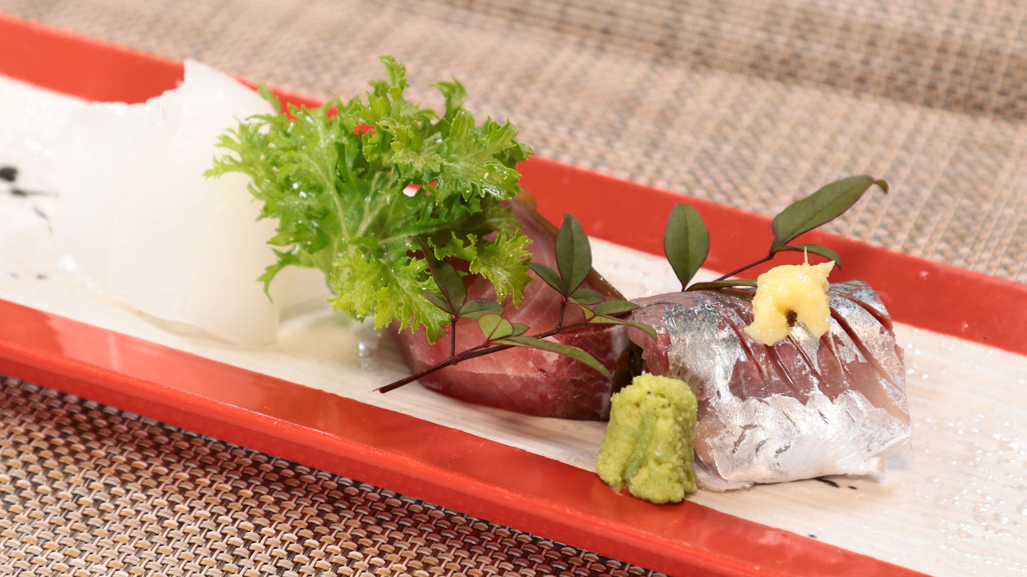 【夕食】お刺身＊アオリイカ、鰤昆布〆、アジ