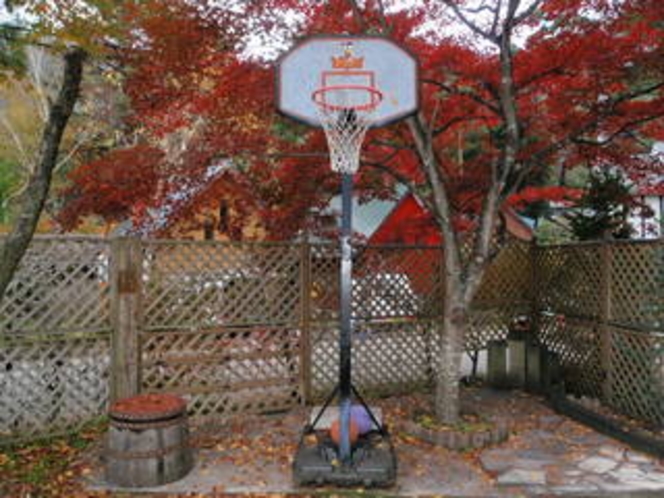 庭でバスケ！