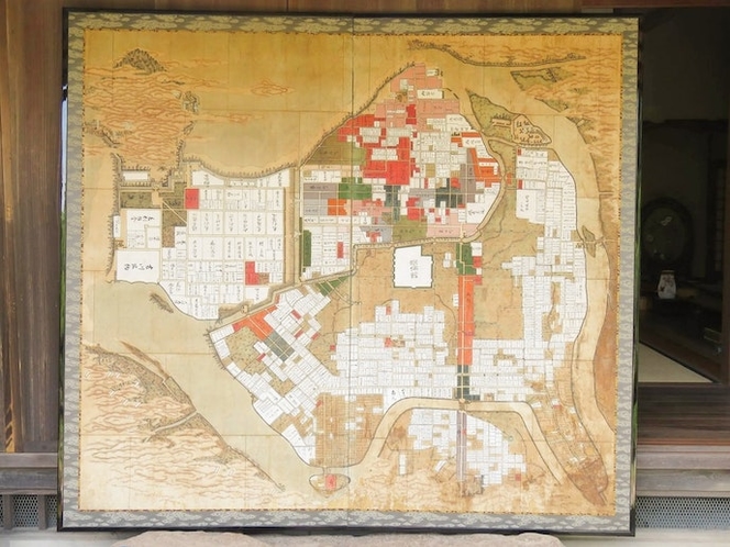 ・【花南理の庭美術館】萩城下町の古地図。マニアにはたまらない逸品です