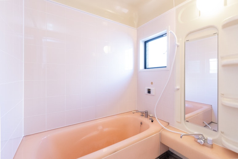 Bathroom: Bathtub Shower Bath amenities...