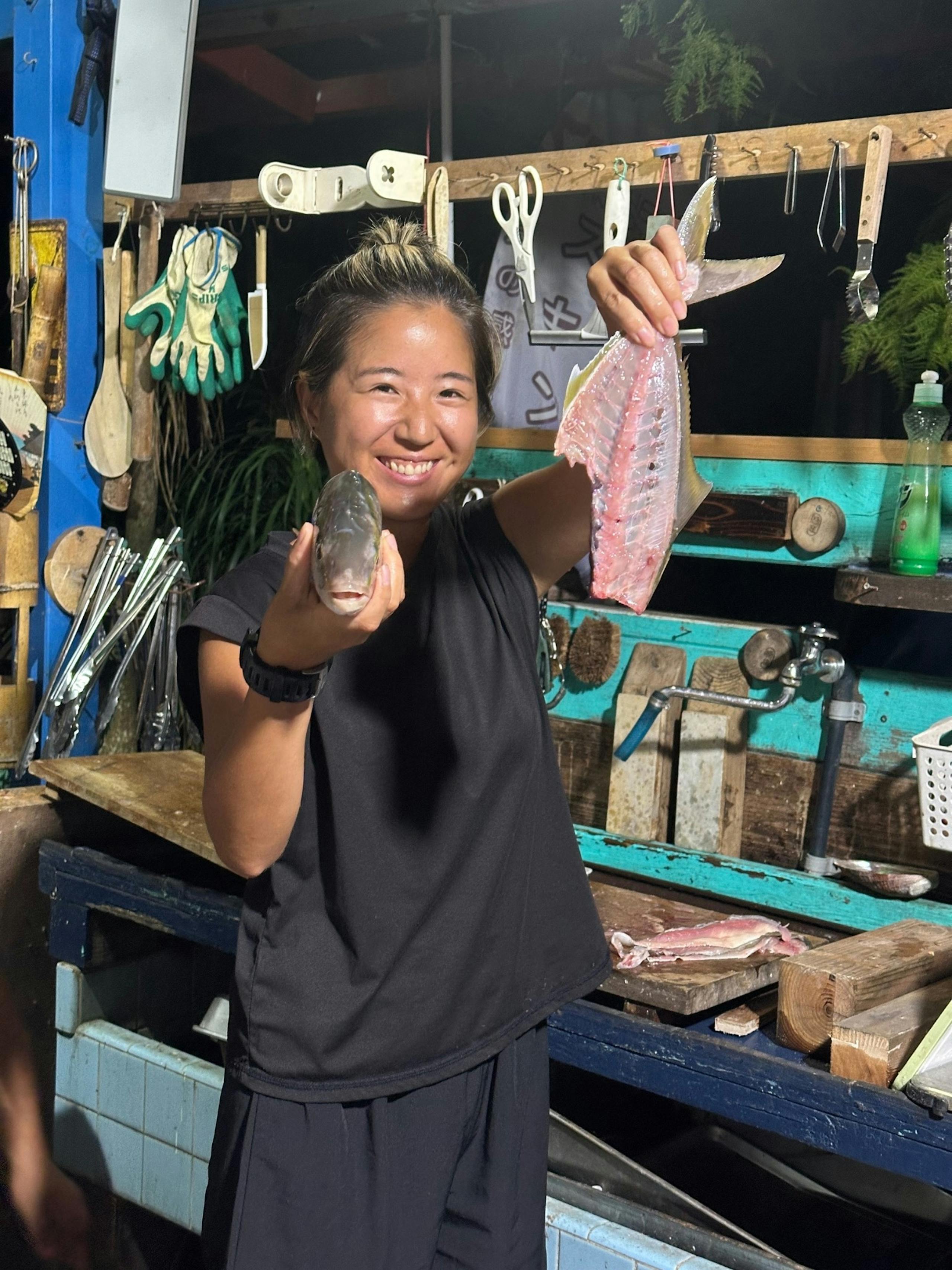 魚捌き専用スペースあり。