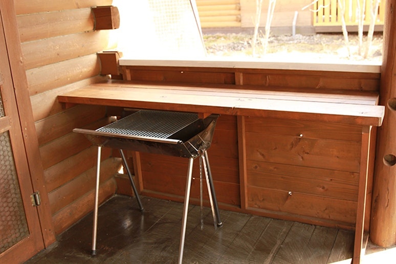 反対側のスペースには、BBQグリルも。