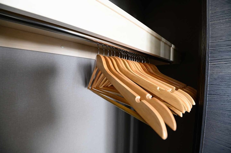 You can hang your clothes in a wardrobe!...