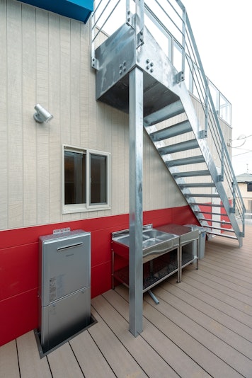 屋外シンク完備