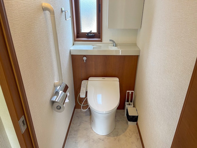 新築のため、まったく新しいトイレが設置されています。清潔で快適な空間となっています