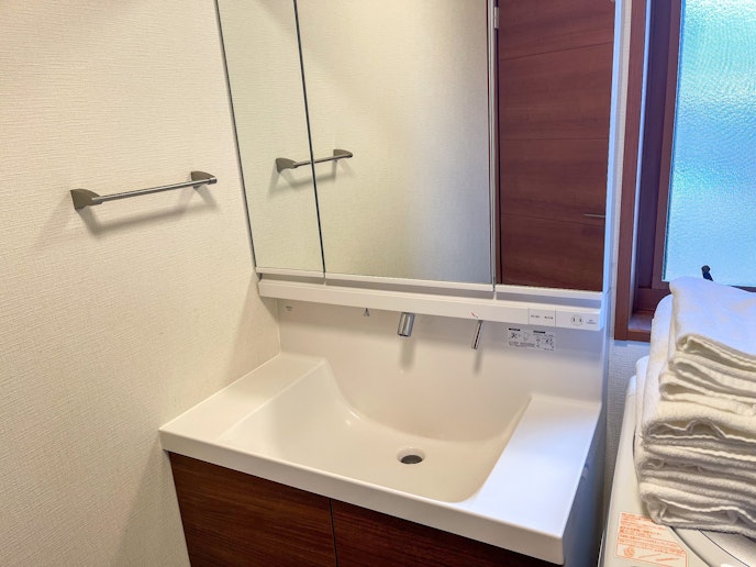洗面台は綺麗で清潔感があり、使い勝手も良いです