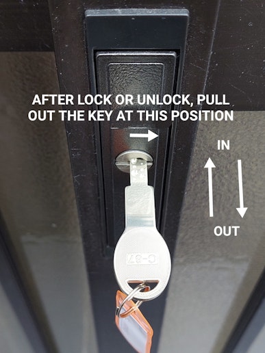 鍵の抜き差しをする位置